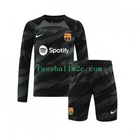 Fußballtrikots FC Barcelona Torwart Kinder Auswärts Trikotsatz 2023-2024 Langarm